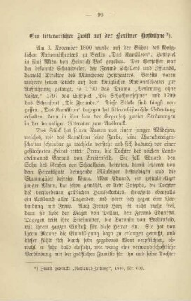 Ein litterarischer Zwist auf der Berliner Hofbühne
