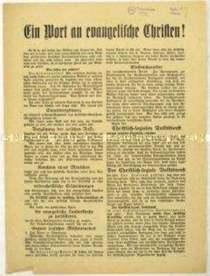 Aufruf des Christlich-sozialen Volksdienstes zur Reichstagswahl am 6. November 1932