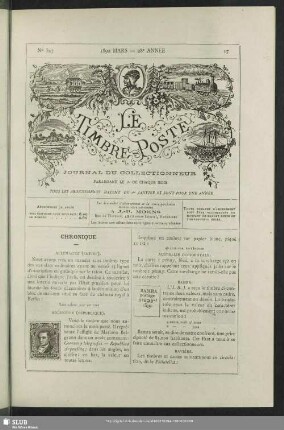 Le Timbre Poste No. 327 1890 Mars