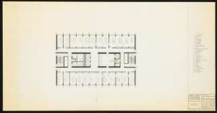 Hochschulbibliothek, Karlsruhe Neubau: 4. OG, Verwaltung Grundriss mit Legende und Möblierung, 1:100