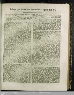 Beilage zum literarischen Conversations-Blatt No. 87
