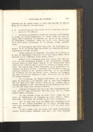 § 89. Beschränkung der Löslichkeit durch chemische oder mechanische Verbindung.