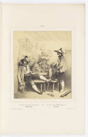 Intérieur de cabaret, Blatt 2 der Folge "Souvenirs du Tyrol, du Vorarlberg et de la haute Bavière"