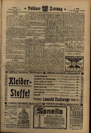 Zweite Ausgabe vom Mittwoch, den 20. April 1910.