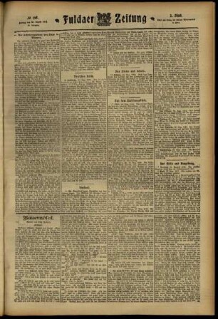 Zweite Ausgabe vom Freitag, den 30. August 1912.