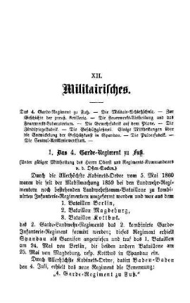 XII. Militairisches