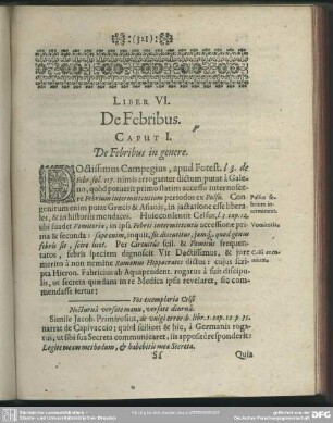 Liber VI. De Febribus