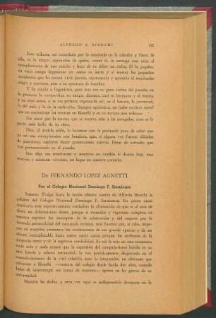 De Fernando López Agnetti por el Colegio Nacional Domingo F. Sarmiento