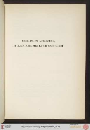 Überlingen, Meersburg, Pfullendorf, Messkirch und Salem
