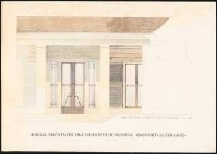 Jugenderholungsheim Schinkelwettbewerb 1943: Haupteingang. Ansicht und Fassaden-Schnitt 1:20