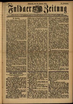 Ausgabe vom Mittwoch, den 24. Januar 1894.