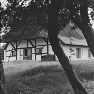 Fachwerkhaus mit einem Reetdach