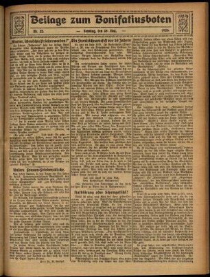 Zweite Ausgabe vom Sonntag, den 30. Mai 1926.