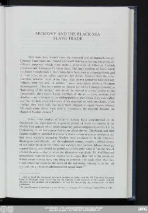 Muscovy And The Black Sea Slave Trade