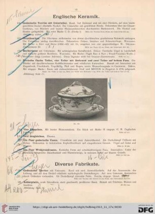 Diverse Fabrikate (Nr. 124-137)