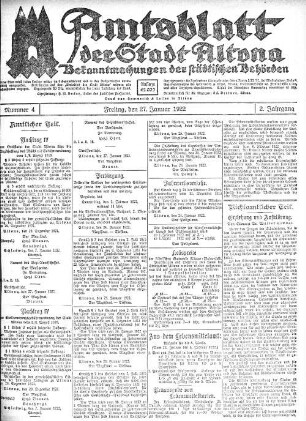 Nummer 4 : Freitag, den 27. Januar 1922