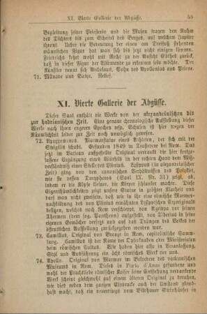 XI. Vierte Gallerie der Abgüsse.