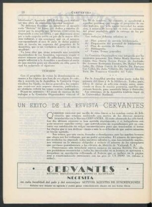 Un Exito de la revista Cervantes