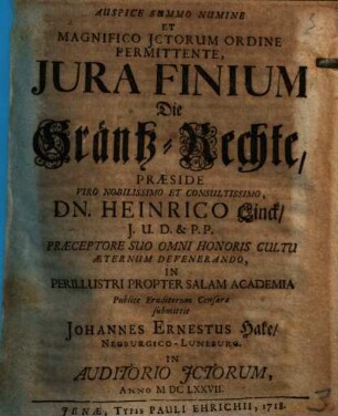 Jura Finium, Die Gräntz-Rechte