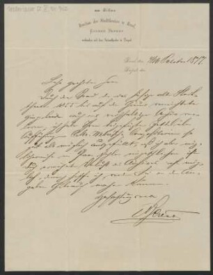 Brief an Friedrich Wilhelm Jähns : 16.10.1877