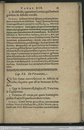 Cap. XX. De Veracitate