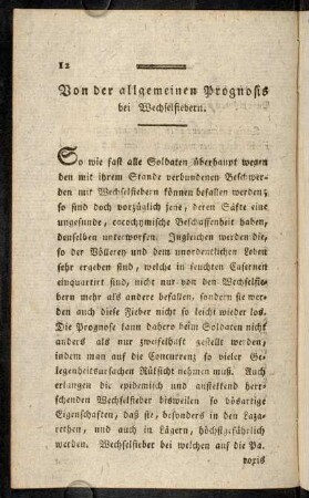 12-20, Von der allgemeinen Prognosis bei Wechselfiebern. - Von den allgemeinen Kuranzeigen bei den Wechselfiebern.
