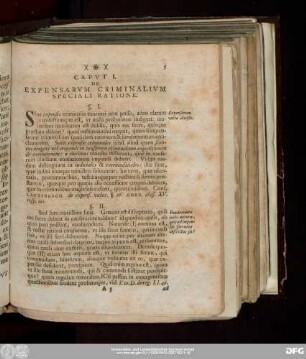 Caput I. De Expensarum Criminalium Speciali Ratione.