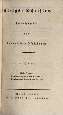 Kriegs-Schriften. 2, 2. 1820