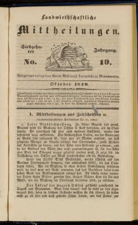 Siebzehnter Jahrgang. No. 10.