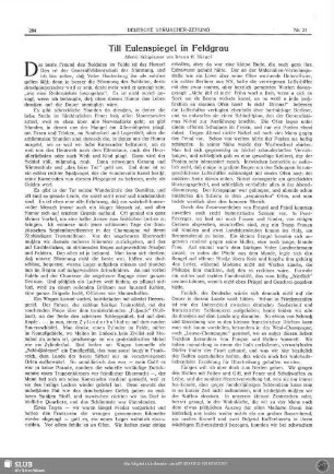 Till Eulenspiegel in Feldgrau