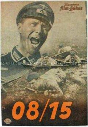 Illustrierte Propagadaschrift der westdeutschen (?) FDJ im Layout eines Filmprogrammes zu dem Spielfilm "08/15"