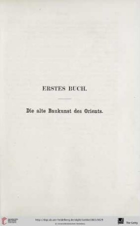 Erstes Buch: Die alte Baukunst des Orients