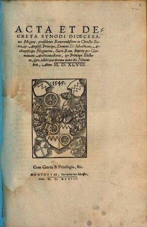 Acta Et Decreta Synodi Dioecesanae Mogunt.