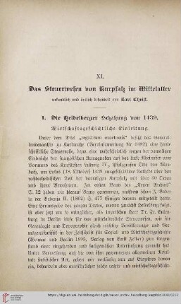 Das Steuerwesen von Kurpfalz im Mittelalter