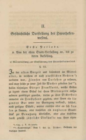II. Geschichtliche Darstellung des Hypothekenwesens.