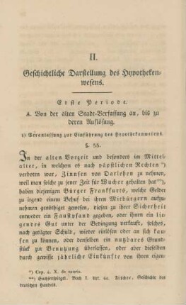 II. Geschichtliche Darstellung des Hypothekenwesens.