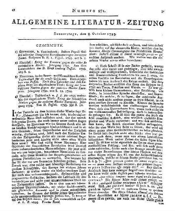 Posselt, E. L.: Krieg der Franken gegen die wider sie verbündeten Mächte. Jg. 1792. Aus dem Latein. Göttingen: Vandenhoek 1793