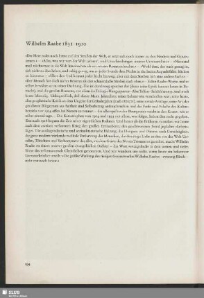 Wilhelm Raabe 1831-1910