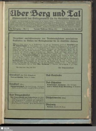 Nr. 1, Januar/Februar/März 1921