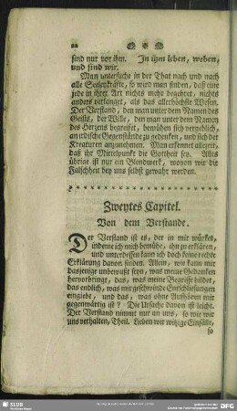 Zweytes Capitel. Von dem Verstande