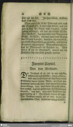 Zweytes Capitel. Von dem Verstande
