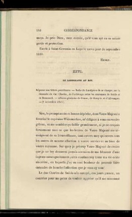 XXVI. Le Landgrave au Roi (5 novembre 1603)