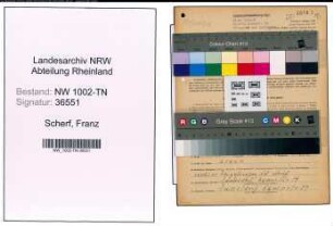 Entnazifizierung Franz Scherf , geb. 26.08.1907 (Spediteur)