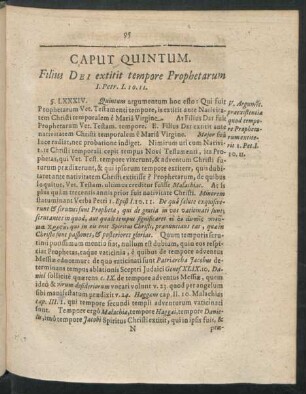 Caput Quintum. Filius Dei extitit tempore Prophetarum I. Petr. I.10.11