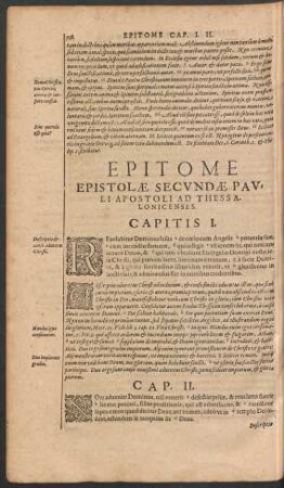 Epitome Epistolae Secundae Pauli Apostoli Ad Thessalonicenses.
