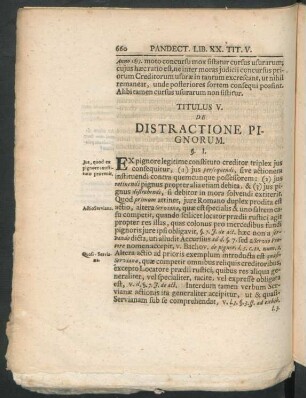 Titulus V. De Distractione Pignorum