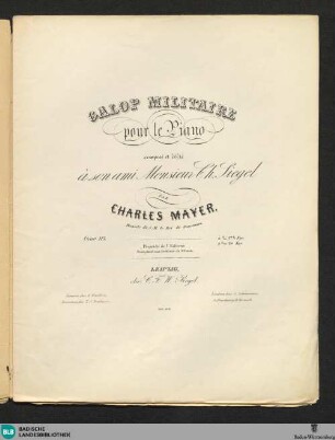 Galop militaire pour le Piano : Oeuv. 117