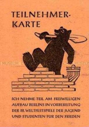 Nachweiskarte des Nationalen Aufbauwerks über geleistete Arbeitsstunden