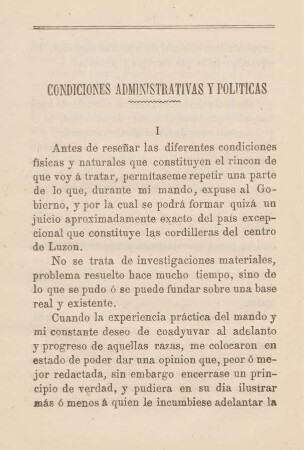 Condiciones administrativas y politicas