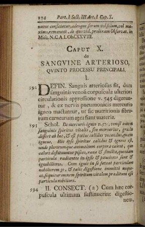 Caput X. de Sanguine Arterioso Quinto Processu Principali.